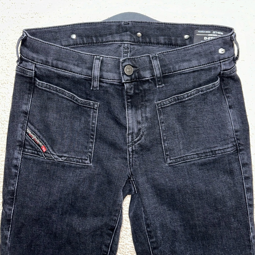DIESEL Authentic D-EBBEY Black/Grey Bootcut-Flare Low Waist Jeans | W Size 26